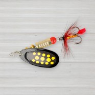 Блешня обертова ZEOX Reactive № 3, 6г, колір 011 Black-Yellow Dot